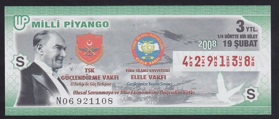 2008 19 ŞUBAT ÇEYREK BİLET