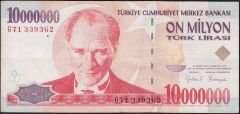 7.Emisyon 10 000 000 Lira G71 339362 Çok Temiz