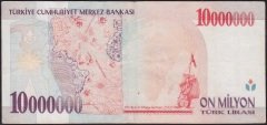 7.Emisyon 10 000 000 Lira B86 408065 Çok Temiz+
