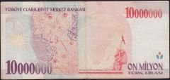 7.Emisyon 10 000 000 Lira A08 634923 Çok Temiz