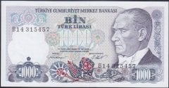 7.Emisyon 1.Tertip 1000 Lira B14 315457 Çilaltı Çil