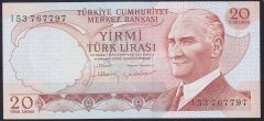 6.EMİSYON 4.TERTİP 20 LİRA I53 767797 ÇİLALTI ÇİL
