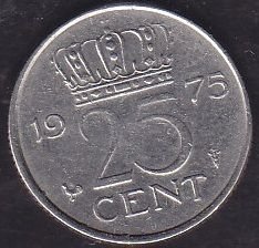 Hollanda 25 Cent 1975
