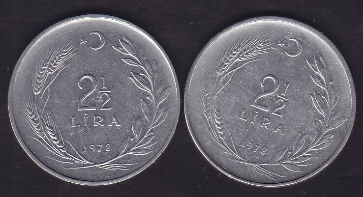 1978 Yılı 2.5 Lira (Ters Düz Takım)