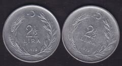 1978 Yılı 2.5 Lira (Ters Düz Takım)