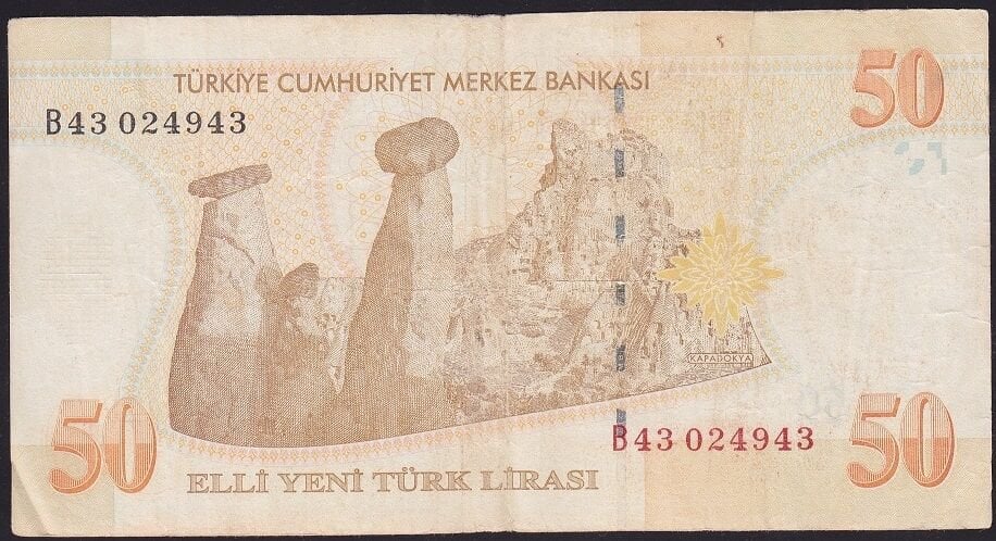 8.Emisyon 50 YTL B43 024943 Çok Temiz