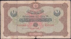 Reşat 1 Lira 22 Aralık 1331 Seri E 551893 Temiz