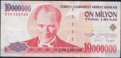 7.Emisyon 10 000 000 Lira G70 118735 Çok Temiz