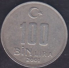 2001 Yılı 100 Bin lira Çok Temiz