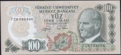 6.Emisyon 2.Tertip 100 Lira F29 789496 Çilaltı