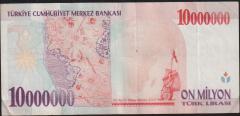 7.Emisyon 10 000 000 Lira E26 259225 Çok Temiz+