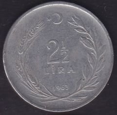 1963 Yılı 2.5 Lira Ters