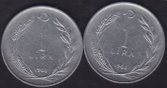 1968 Yılı 1 Lira (Ters Düz Takım)