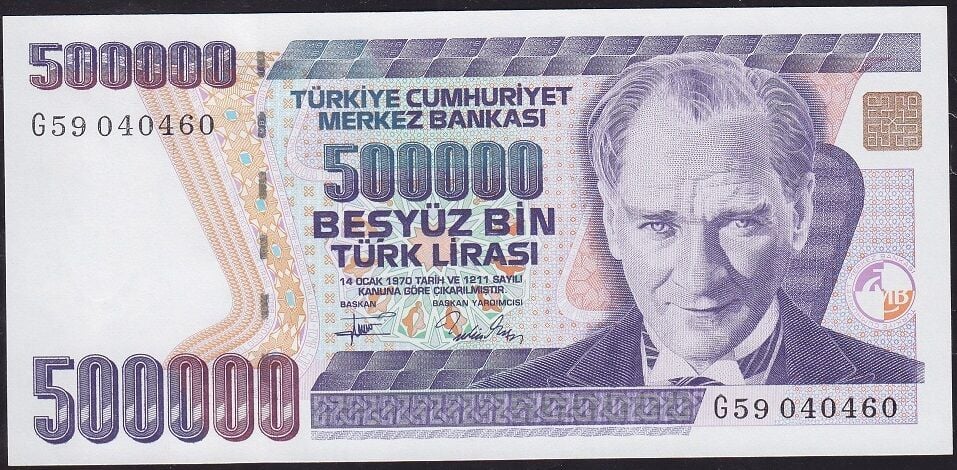 7.Emisyon 3.Tertip 500.000 Lira G59 040460 Çil