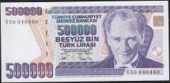 7.Emisyon 3.Tertip 500.000 Lira G59 040460 Çil