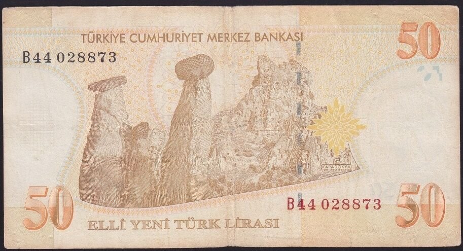 8.Emisyon 50 YTL B44 028873 Çok Temiz
