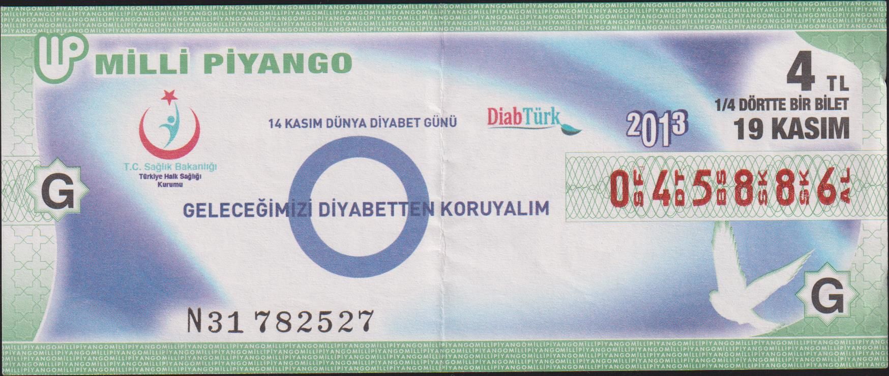 2013 19 Kasım Çeyrek Bilet - G Serisi