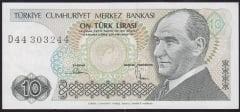 7.Emisyon 2.Tertip 10 Lira D44 303244 Çok Çok Temiz+