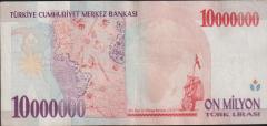 7.Emisyon 10 000 000 Lira E25 652397 Çok Temiz+
