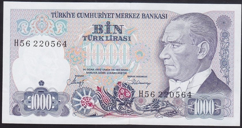 7.EMİSYON 2.TERTİP 1000 LİRA H56 220564 ÇİLALTI ÇİL
