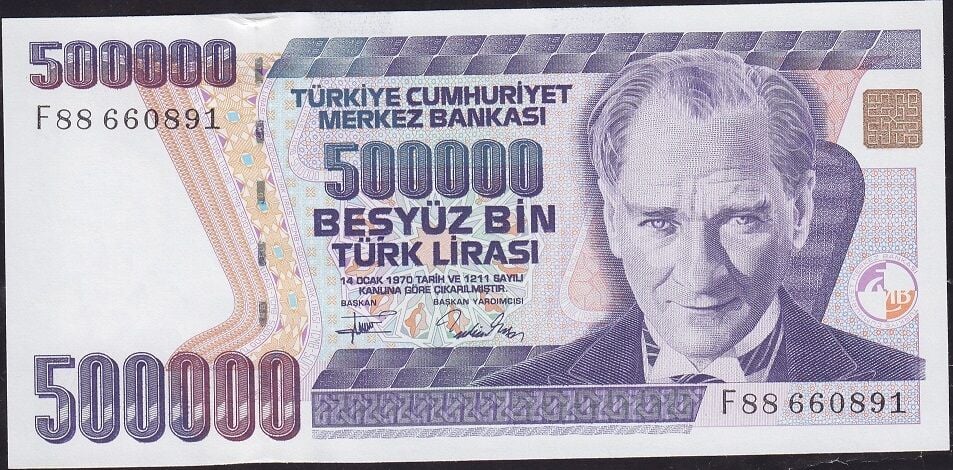 7.Emisyon 3.Tertip 500.000 Lira F88 660891 Çilaltı Çil