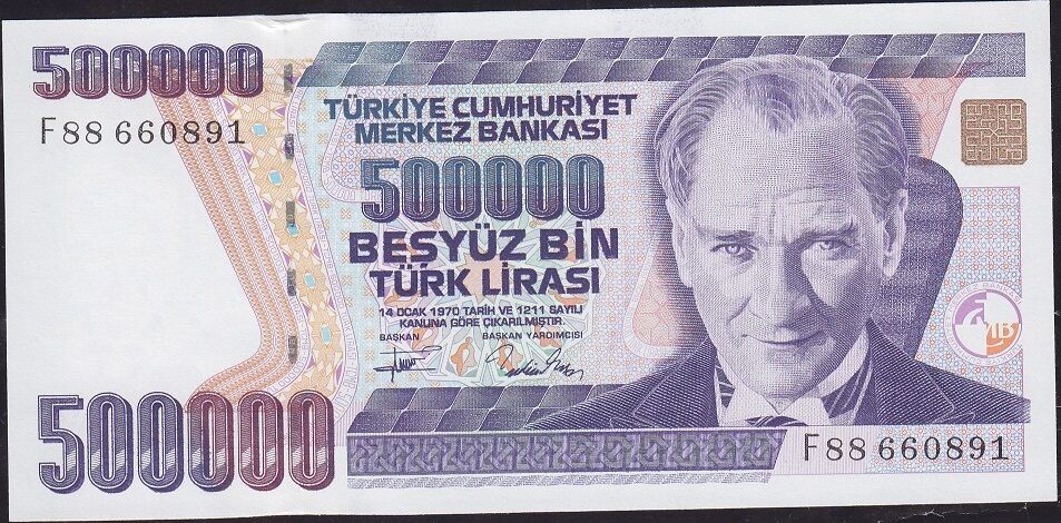 7.Emisyon 3.Tertip 500000 Lira F88 660891 Çilaltı Çil
