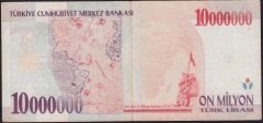 7.Emisyon 10 000 000 Lira A03 903741 Çok Temiz+