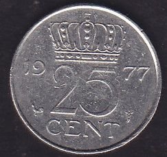 Hollanda 25 Cent 1977