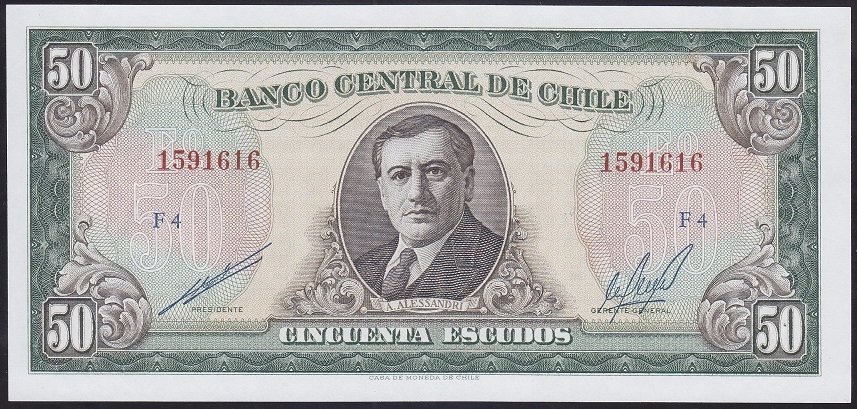 ŞİLİ 50 ESCUDOS 1962 ÇİL