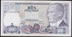 7.EMİSYON 2.TERTİP 1000 LİRA H32 975667 ÇOK TEMİZ +