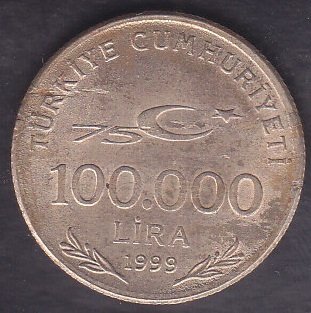 1999 Yılı 100 Bin lira Çok Temiz