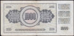 Yugoslavya 1000 Dinar 1981 Çok Temiz