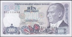 7.Emisyon 1.Tertip 1000 Lira B31 723694 Çil