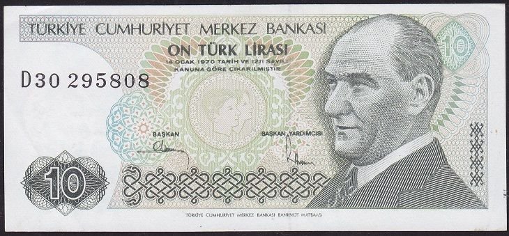 7.Emisyon 2.Tertip 10 Lira D30 295808 Çilaltı