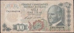 6.Emisyon 1.Tertip 100 Lira E42 004204 Temiz