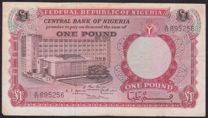 NİJERYA 1 POUND 1967  ÇOK TEMİZ +
