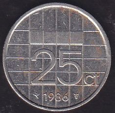 Hollanda 25 Cent 1986