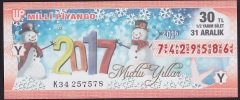 2016 31 ARALIK YARIM BİLET Y SERİSİ