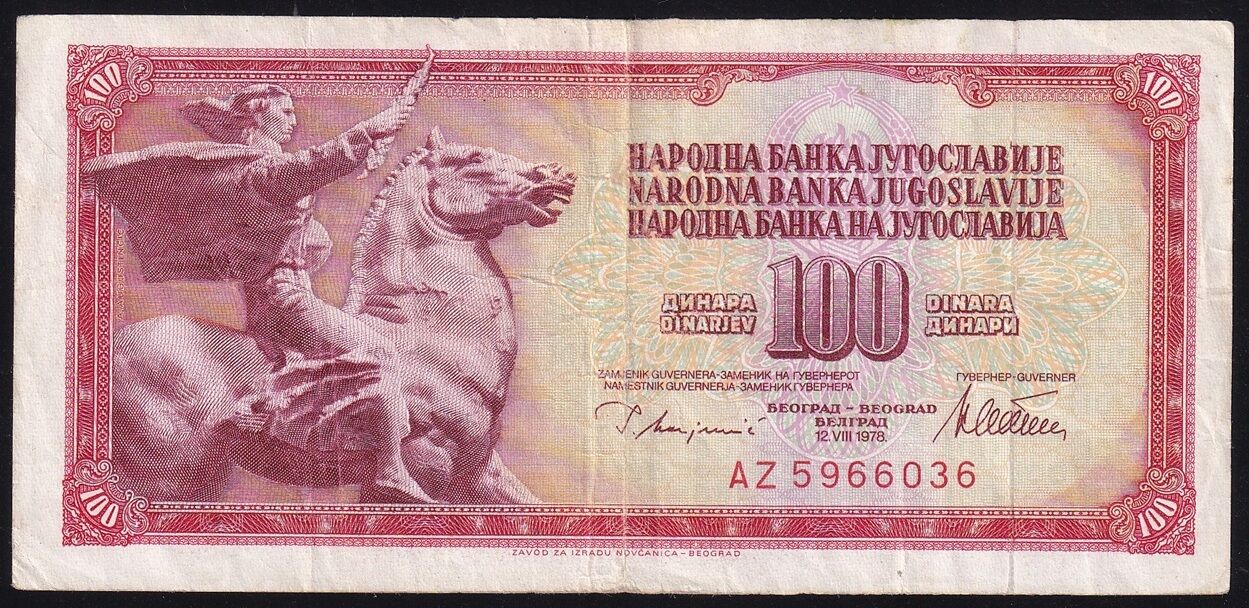 Yugoslavya 100 Dinar 1978 Çok Temiz
