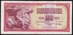 Yugoslavya 100 Dinar 1978 Çok Temiz