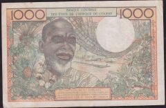Batı Afrika Devletleri 1000 Frank 1961 Çok Temiz+ ( Fildişi Sahili ) Pick 203B/?