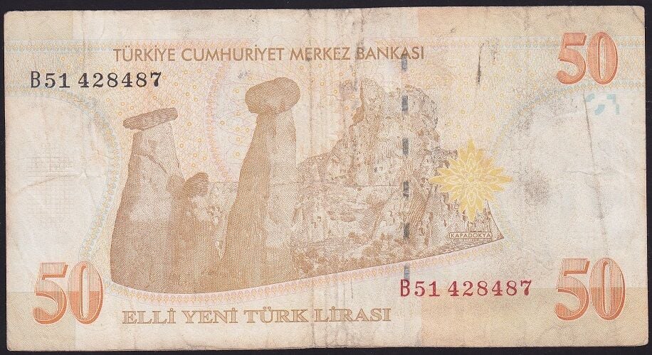 8.Emisyon 50 YTL B51 428487 Çok Temiz