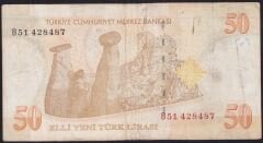 8.Emisyon 50 YTL B51 428487 Çok Temiz
