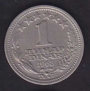 Yugoslavya 1 Dinar 1968