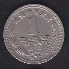 Yugoslavya 1 Dinar 1968
