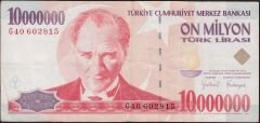7.Emisyon 10 000 000 Lira G40 602815 Temiz
