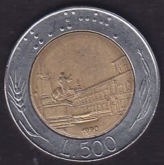 İtalya 500 Liret 1990