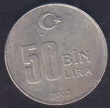 2002 Yılı 50 Bin Lira Çok Temiz