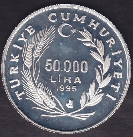 1995 Yılı TBMM 50000 Lira Gümüş Çil
