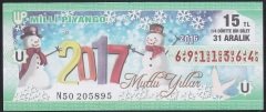 2016 31 ARALIK ÇEYREK BİLET U SERİSİ